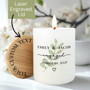 Personalized Engagement Candle, Custom Engaged Gift, Bride to Be Bridal Shower Gift, Engagement Party, Custom Couple Gift, Future Mrs EC20
