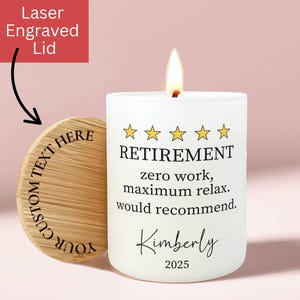 Funny Retirement Candle, Custom Happy Retirement Gift For Her, Gift for Retiring Coworker Personalized Soy Wax Candle for Boss Teacher R2