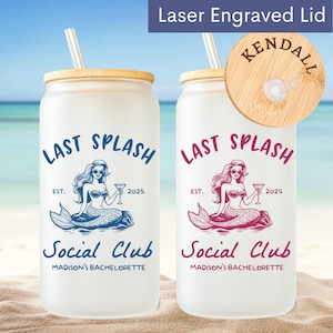 Personalized Last Toast On The Coast Bachelorette Glass Tumbler,Beach Bachelorette Party Favors Gifts,Coastal Bachelorette Iced Coffee Cup 9