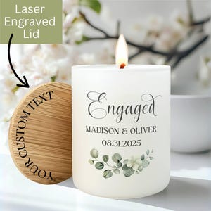 Personalized Engagement Candle, Custom Engaged Gift, Bride to Be Bridal Shower Gift, Engagement Party, Custom Couple Gift, Future Mrs EC9