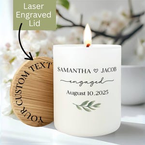 Custom Engagement Candle, Personaloized Engaged Gift, Bride to Be Bridal Shower Gift, Engagement Party, Custom Couple Gift, Future Mrs EC21