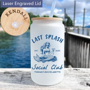 Personalized Last Toast On The Coast Bachelorette Glass Tumbler,Beach Bachelorette Party Favors Gifts,Coastal Bachelorette Iced Coffee Cup 9