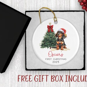 Personalized Dachshund Ornament, Daschund Christmas Ornament, Puppy Dog First Christmas, New Puppy Owner Gift For Doxie Mom Keepsake immagine 6