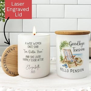 Personalized Retirement Candle For Her, Custom Happy Retirement Gift For Retiring Coworker Friend Scented Soy Wax Candle Retiring Boss R10