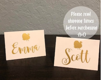 Turkey Placecards,Thanksgiving Table Setting,Turkey Name Cards,Tented place card,Thanksgiving Decor,Thanksgiving place cards, turkey cut out