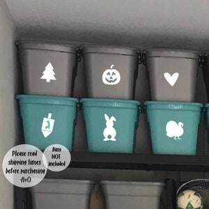 Storage Bin Decal, Holiday Storage Label,Large Storage Tote Decal,Organization,Halloween,Christmas,Easter,Decorations Container, Stoarge image 2