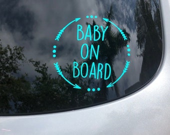 SILVER PATCH Blue OUR SON Personalised Baby on Board Car Window Sign