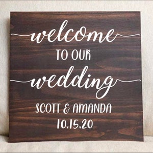 Welcome Wedding Decal Welcome to Our Wedding Rustic Wedding Decal Wedding Decor Vinyl Decal Personalized Wedding Barn Wedding Sign DIY