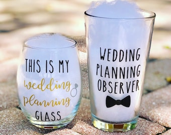 Wedding Planning Glasses, Engagement Gift, Engagement Gifts, Engagement Gift Set, Future Mrs Gift, Engagement, Gift for Couple, Bride to be