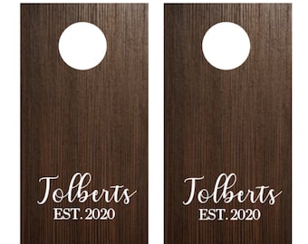 Set of 2 Cornhole Decal,Custom Wedding Cornhole Sticker, Monogram Cornhole Decals,Wedding DIY Decals,Wedding Decal Lawn Game Cornhole Board