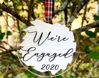 Engagement Christmas Ornament - Personalized First Christmas Keepsake -Engaged Christmas Gift 2023-Acrylic ornament, just engaged,new couple