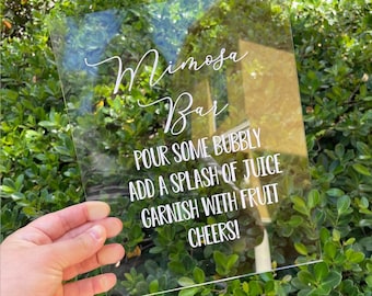 Momosa Bar sign, Mimosa Bar sign, acrylic baby shower decor // momosa bar // mimosa bar, baby shower, bridal , shower sign, bridal shower,