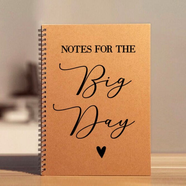 Little Notes for the Big Day, Wedding Notebook, Wedding Journal, Wedding Planning, Engagement Gift, Personalized, Wedding, Notes, Gift, Book
