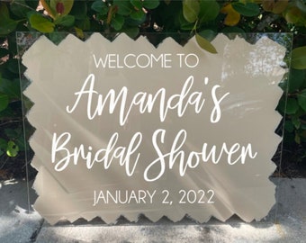 Bridal Shower Sign, Shower Welcome Sign, Back Painted Acrylic, bridal shower welcome sign, Bridal Shower sign, Custom Bridal Shower, Bridal