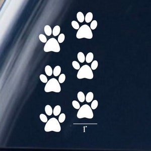 1&quot; Paw Print Decal, Design your own cup, Vinyl Decal, 1&quot; vinyl decal, Design dog bowl, Cat bowl, Animal bowl, dog lover, cat lover, animal l