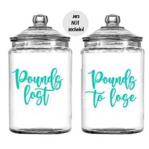 Pounds to Lose and Pounds Lost Decal Stickers | Diet Decals | Weight Loss Decals | Weight loss Decal | Mouse | Weight loss stickers for jars