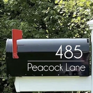 Modern Name and Address Mailbox Decal | Street Address Mailbox | Address for Mailbox | Personalized Mailbox | New Home | Curb Appeal | Decal