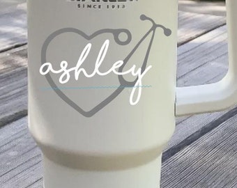 Nursing Monogram Vinyl Decal - Stethoscope Car Sticker - Nurses Gift- Nurse Gifts, Nurse Decal Nurse thank you, Nurse tumbler decor