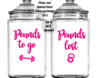 Weight loss jars-pounds lost Decals-Weight loss Tracker-Decals-Pounds to lose-Weight loss jars-Motivation-Weight loss motivation-loose weigh