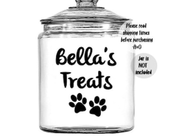 Dog Treats Decal, Pet Food Decals, Pet Food Storage Labels, Vinyl Decal, Pet Food Label, Pet Treat Storage, Pet Food Storage, Pet Food Decal