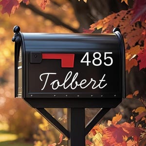 Modern Name and Address Mailbox Decal | Street Address Mailbox | Address for Mailbox | Personalized Mailbox | New Home | Curb Appeal | Deca;