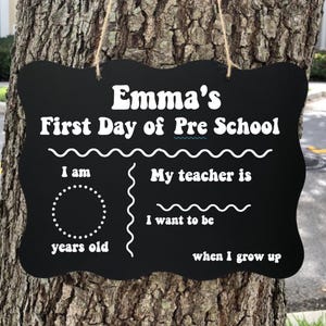 First Day of Kindergarten Sign,First Day of School Sign, 1st Day of Preschool, Back to School Chalkboard, Reusable, First and Last Day Sign