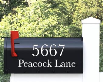 Personalized Mailbox Numbers - Street Address Vinyl Decal - Custom Decorative Numbering Street Name House Number Gift- Housewarming
