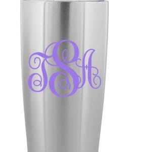 Tumbler Decal |  Tumbler Decals | Water bottle Monogram ,Monogram sticker for tumblers, water Cup Decal, Monogram car decal .Script Monogram