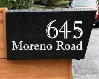Modern Name and Address Mailbox Decal | Street Address Mailbox | Address for Mailbox | Personalized Mailbox | New Home | Curb Appeal | Deca;