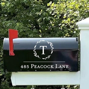 Farm House Monogram Mailbox Decal | Address Decal | Last Name Monogram | Personalized Mailbox | House Warming Gift | New Home Gift | Farmhou