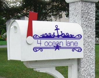 Anchor Mailbox Decal-Mailbox decal-Coastal Mailbox Decal-Address Decal-Custom Address Decal-Custom Mailbox Decals-Anchor Decals