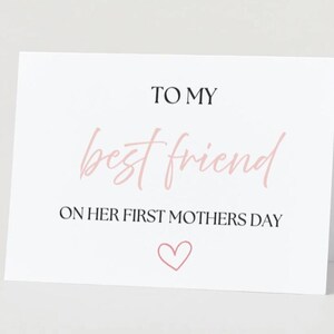 Para minha melhor amiga | Cartão para o primeiro dia das mães | Presente para novas mães | Cartão minimalista para melhor amiga | Design manuscrito | Cartão digital | Para impressão