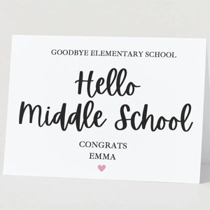 Tarjeta de graduación de primaria, para niña y niño, regalo personalizado de graduación de primaria, tarjeta de felicitación para hija.