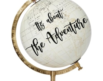 FREE SHIPPING, Customize Me! Wedding Guestbook Globe, Custom globe, calligraphy globe, hand lettered globe, adventure globe, navy
