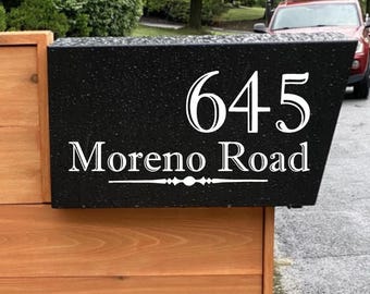 Modern Name and Address Mailbox Decal | Street Address Mailbox | Address for Mailbox | Personalized Mailbox | New Home | Curb Appeal | Deca;