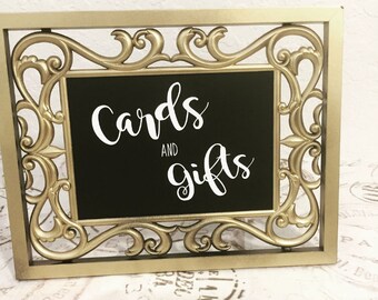 Cards and Gifts sign- Cards and Gifts wedding sign- rustic wedding sign-Gold wedding sign- Wedding sign decal- rustic wedding decor-wedding