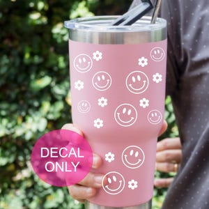 Smiley Cup Stickers, Tumbler Cup smiley decals, Custom  cup Accessories, Gingerbread Man Stickers, Tumbler Sticker, DECAL ONLY