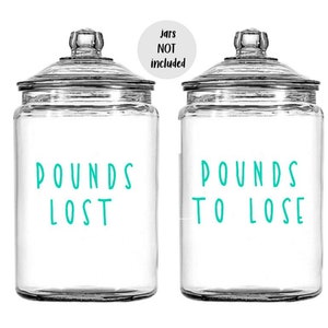 Pounds to Lose and Pounds Lost Decal Stickers | Diet Decals | Weight Loss Decals | Weight loss Decal | Mouse | Weight loss stickers for jars