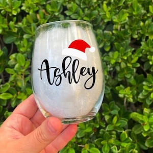 Your Name Christmas Glass, Wine Glass, Christmas Glass, Favor, Party, Christmas, Your Text, Friendsmas, Gift, Personalized, Christmas Party