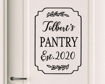 Pantry door decal, custom pantry door, kitchen decal, home decor, sticker, decal, wall, kitchen, pantry, door, door decal , pantry decal