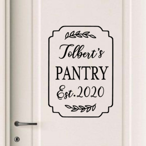 Pantry door decal, custom pantry door, kitchen decal, home decor, sticker, decal, wall, kitchen, pantry, door, door decal , pantry decal