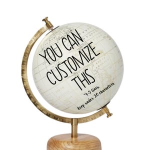 8&quot; Globe Guest Book Alternative for Wedding, Signing Globe, Bridal Shower Globe, Custom Calligraphy Baby shower globe, Retirement Globe,