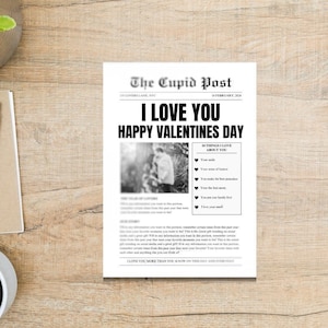 Vuoi essere il mio San Valentino Giornale Cupido Post / Virale TikTok Personalizzabile Personalizzato Carino San Valentino Vday Amore Stampabile, Giornale