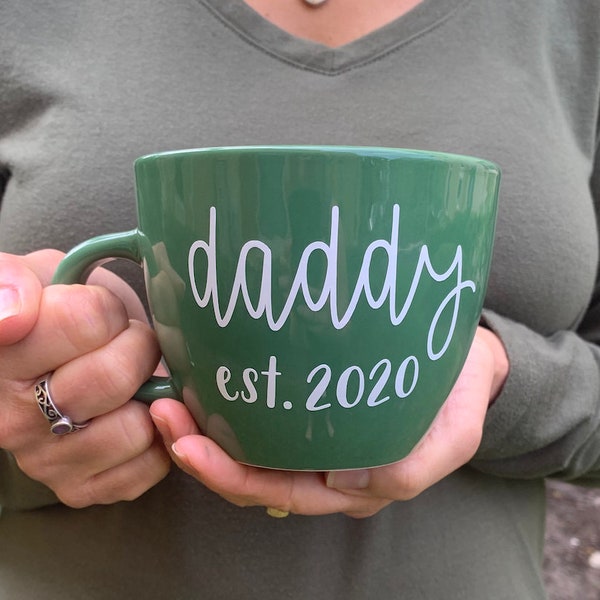 Green mug, Daddy mug, Established mug, New dad mug, Valentines day, Baby Reveal Mug, Baby reveal dad, Daddy mug, Daddy to be,New dad.Mug him