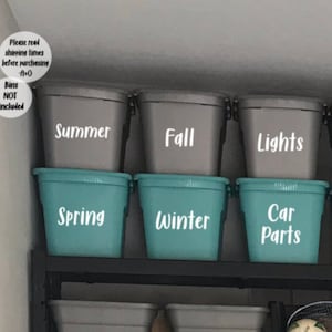 Custom Tub Labels, Custom Organizing Stickers, Storage Tub Decals ...