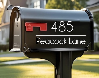 Street Address Vinyl Decal - Personalized Mailbox Numbers- Custom Decorative Numbering Street Name House Number Gift- Custom Housewarming