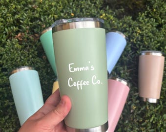 Custom Logo Tumblers: 20 oz Stainless Steel Corporate Gifts ,Vacation Trip Cup, Engraved Custom Logo Tumbler, Birthday Trip Cruise Cup,