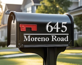 Personalized Mailbox Numbers - Street Address Vinyl Decal - Custom Decorative Numbering Street Name House Number Gift- Housewarming