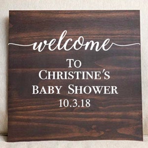 DECAL ONLY Welcome Baby Shower Sign, Baby Shower Welcome Sign, Large Welcome Sign, Floral Welcome Sign, Rustic Welcome Sign