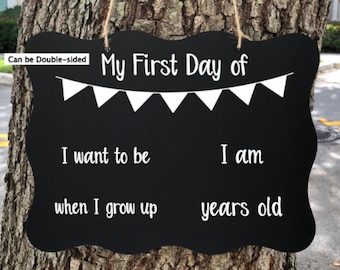 First day of school sign-Last day of school-Chalkboard Sign-Back to School Sign-Double Sided-First day of School sign-Last day of school sig